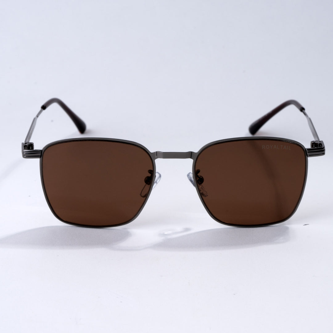BROWN METAL FRAME AND GLASS SQUARE SUNGLASSES FOR MEN & WOMEN