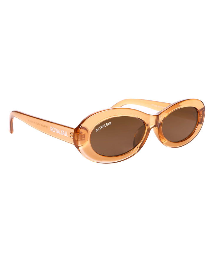 Narrow Oval Retro Brown UV Protected Sunglasses RT063