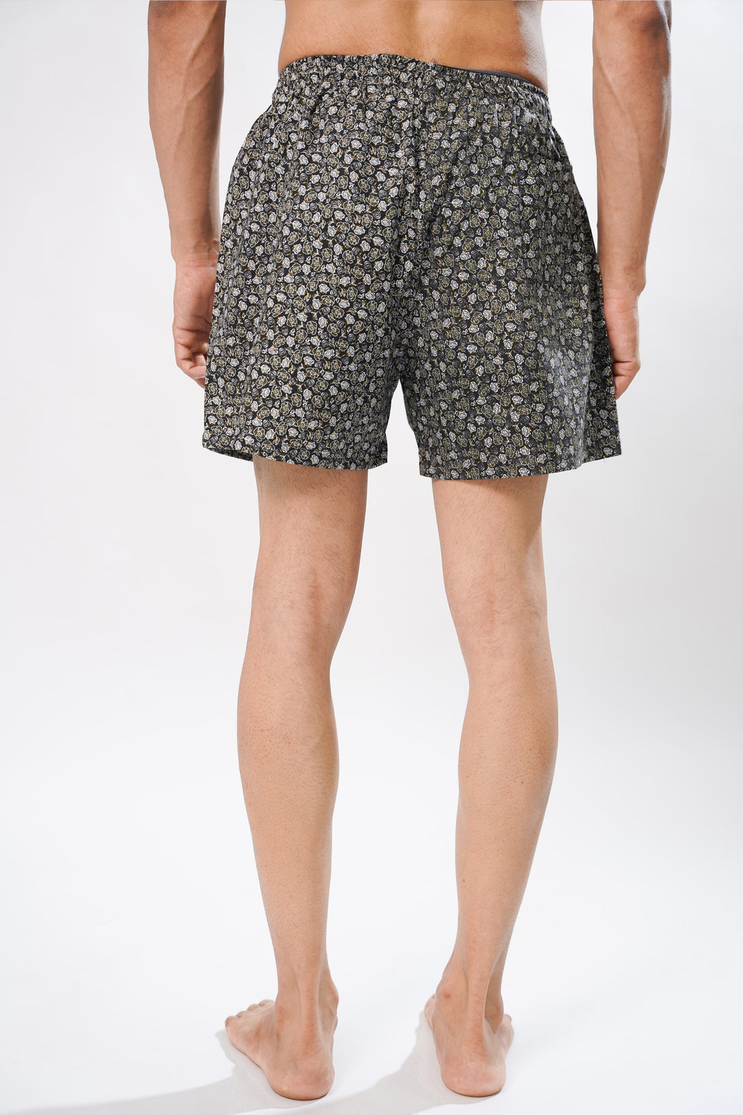 GREY MINI FLOWER ALL OVER PRINTED MENS BOXERS