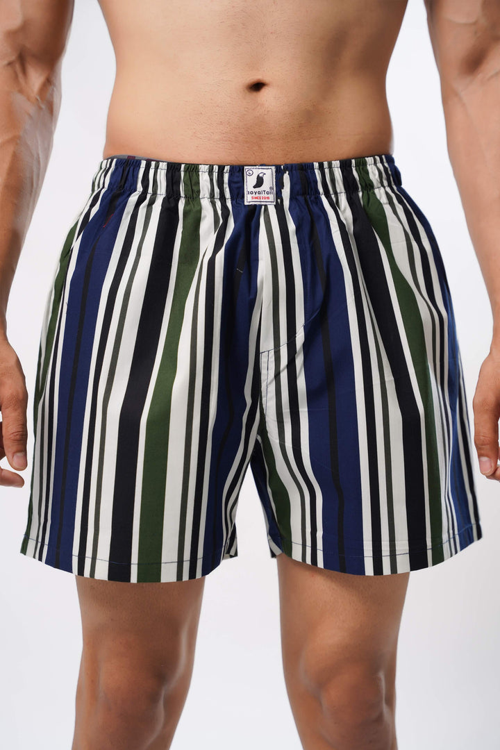 BLUE AND GREEN  all-over printed Men's Boxers - Royaltail