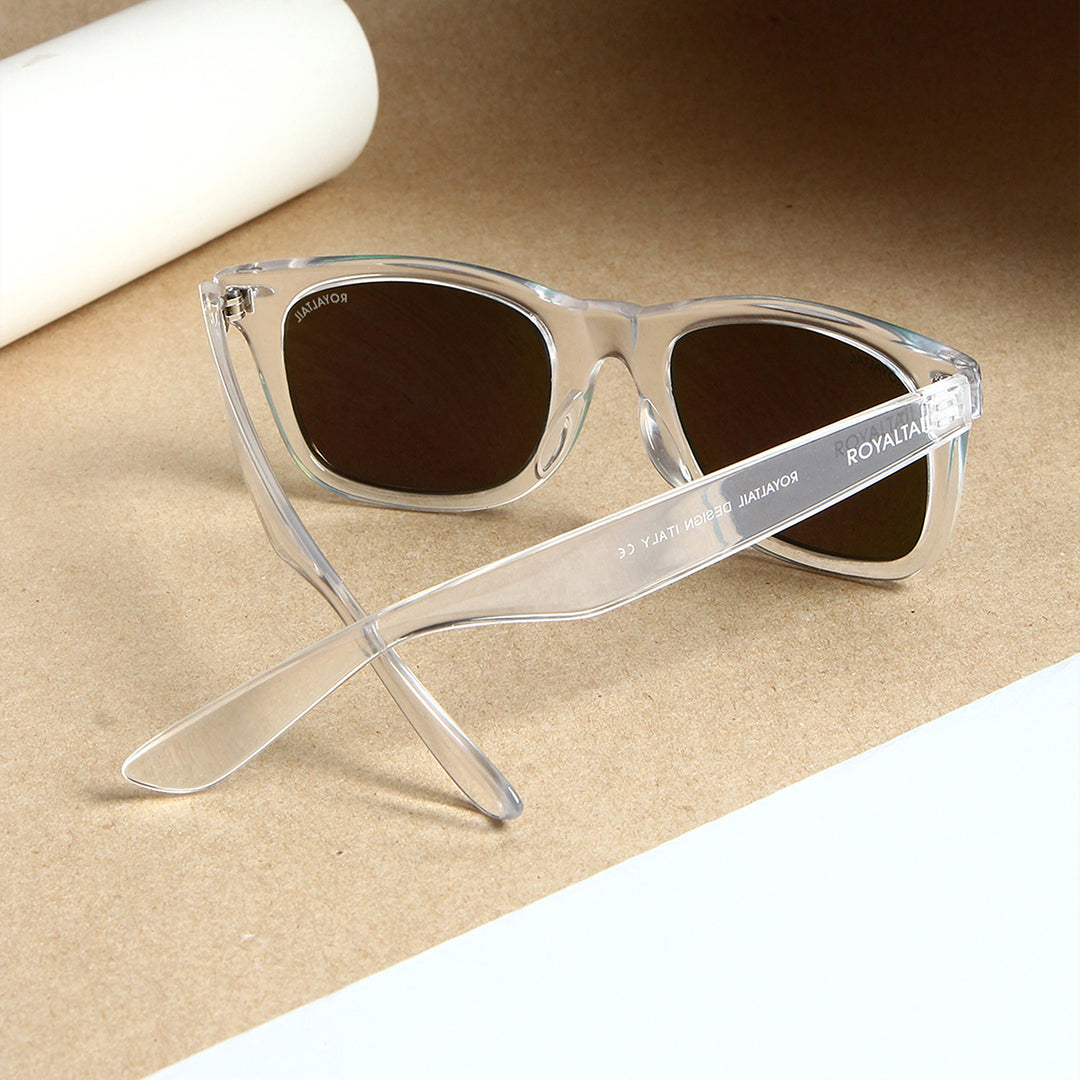 Aqua Green Glass and Clear Frame Wayfarer Sunglasses for Men and Women