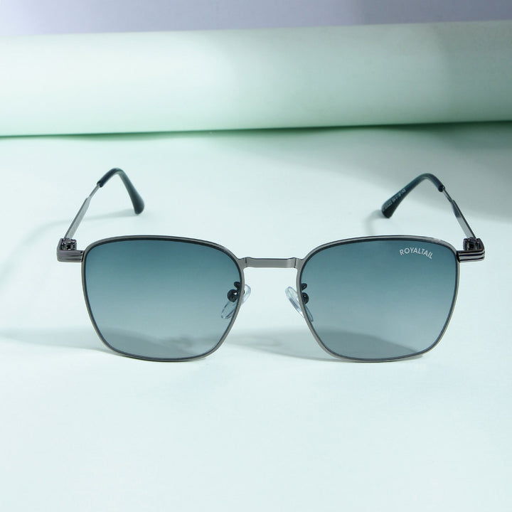 Grey Metal Frame And Polycarbonate Glass Square Sunglasses For Men & Women