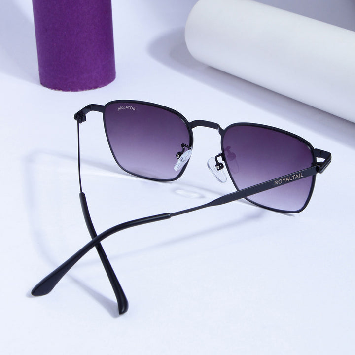 Black Metal Frame And Polycarbonate Glass Square Sunglasses For Men & Women