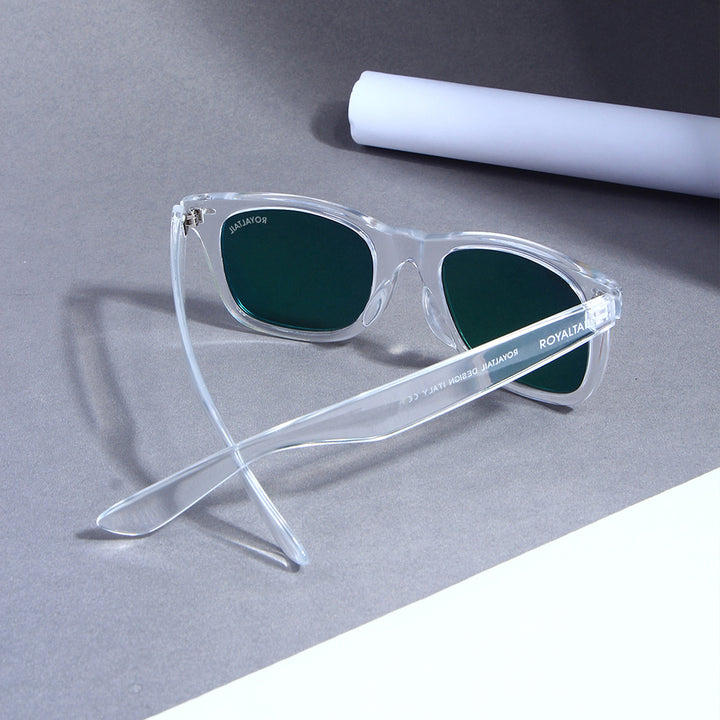 Orange Glass and Clear Frame Wayfarer Sunglasses for Men and Women