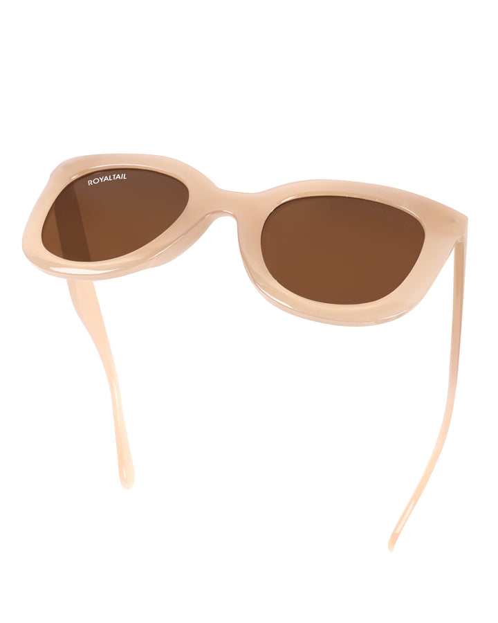 Squared Brown UV Protected Oval Sunglasses RT052
