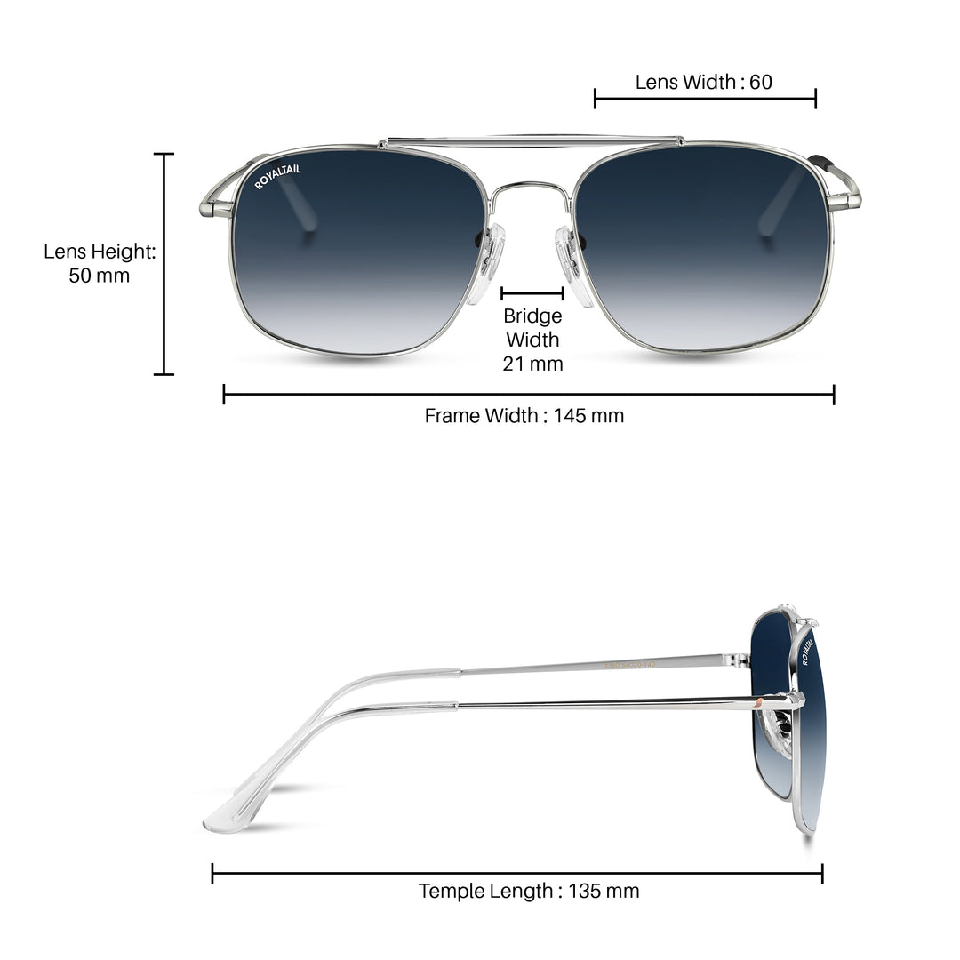 royaltail sunglasses square rt squ silver blue