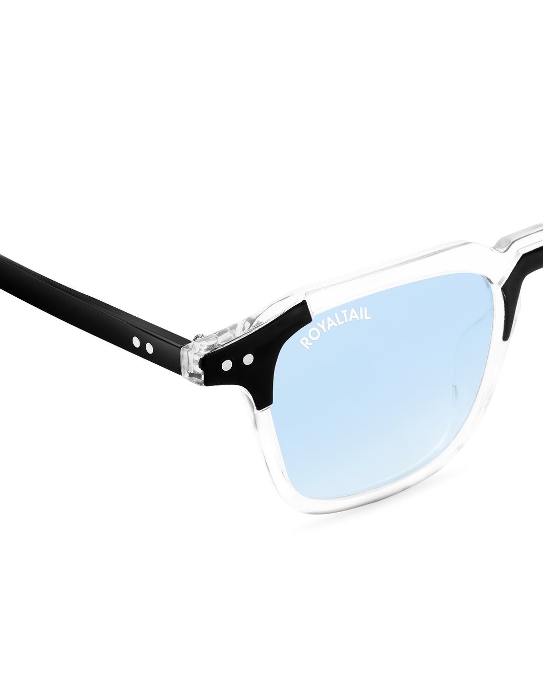 Sky Blue Glass and Black Frame Square Kingsman-06 Series Sunglasses - Royaltail