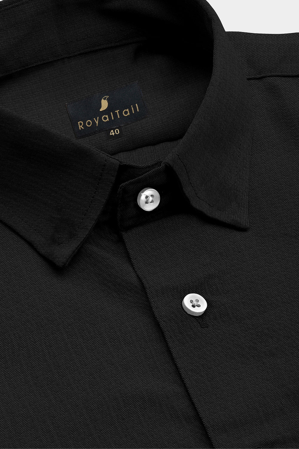 Midnight Black Luxurious Cotton Plaid Shirt - Royaltail